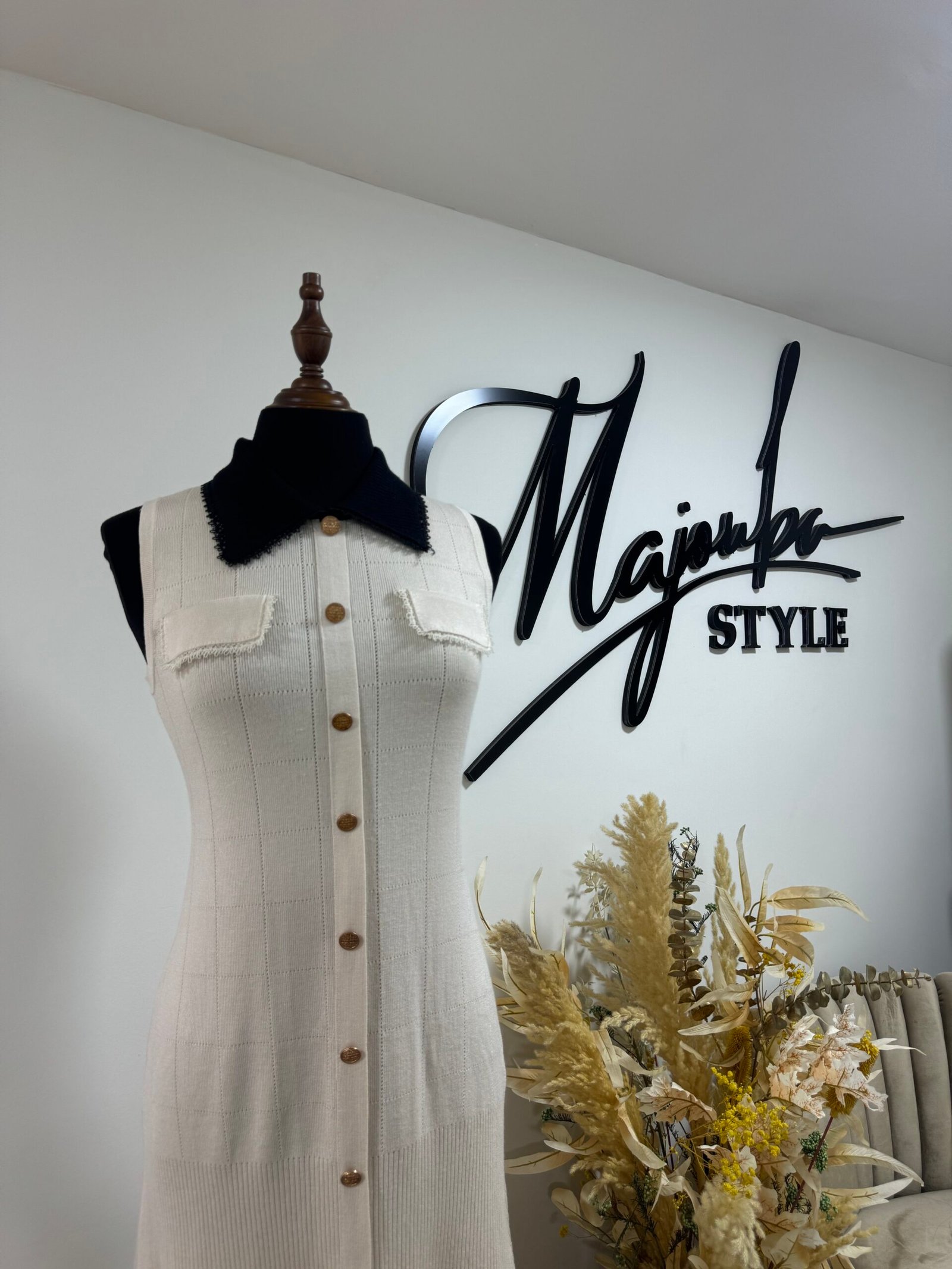 Robe Blanche En Maille