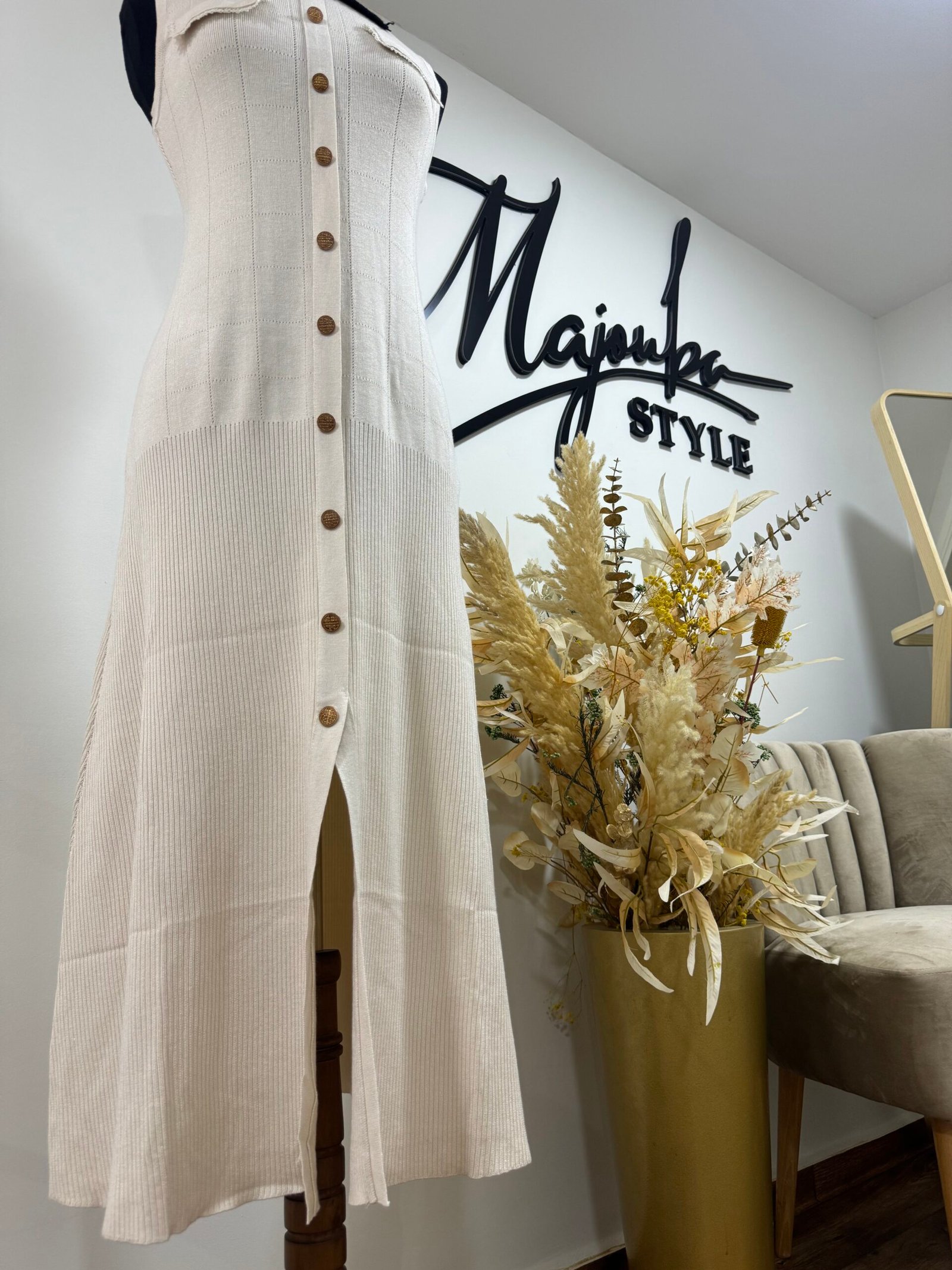 Robe Blanche En Maille – Image 3