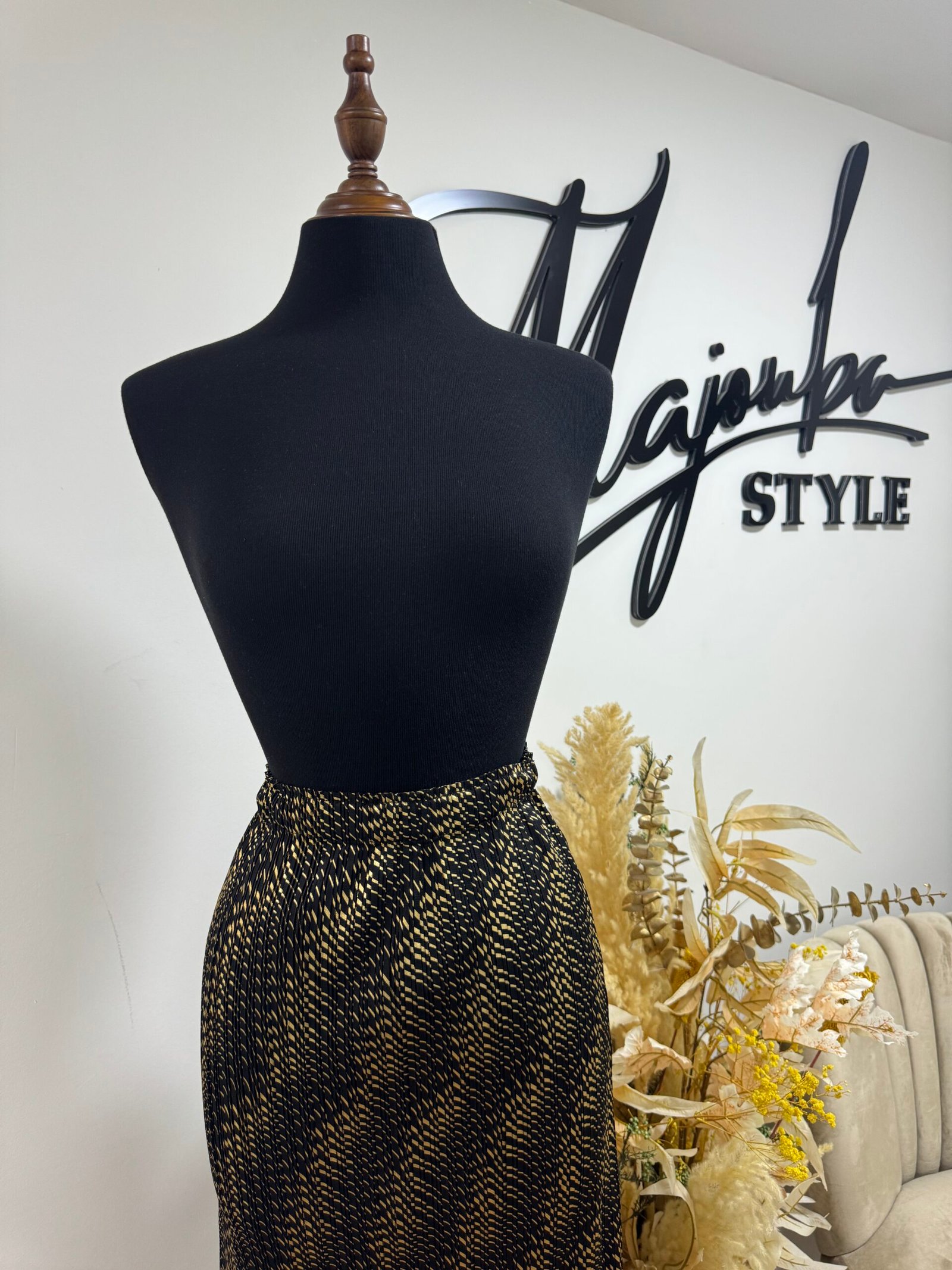 Jupe Noire & Dorée à Franges