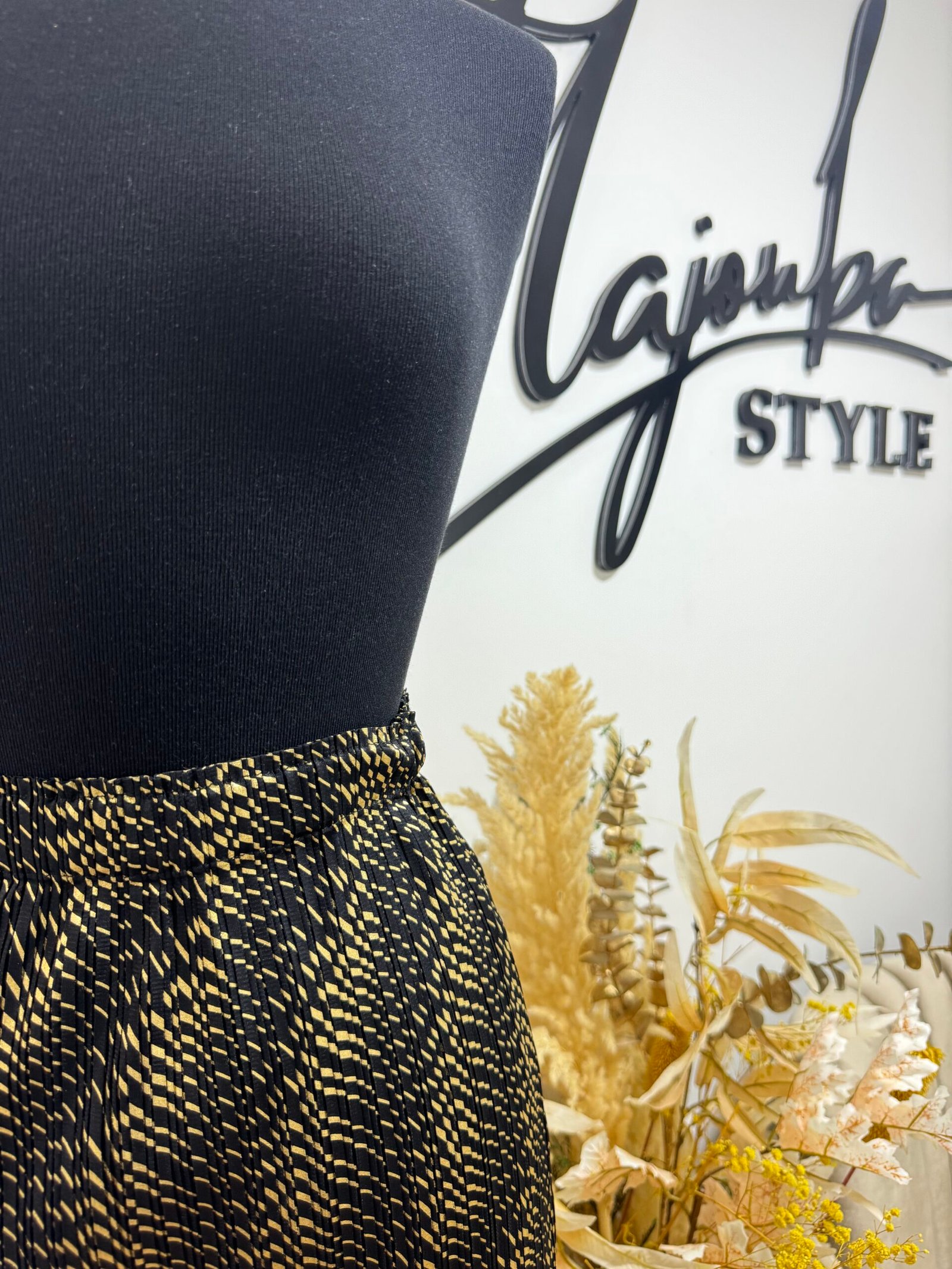 Jupe Noire & Dorée à Franges – Image 3